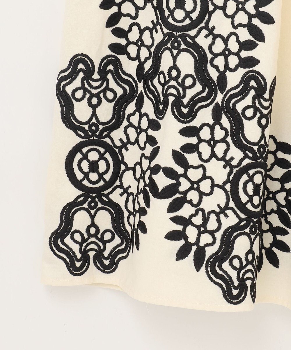 GRACE CONTINENTAL バイカラー刺繍コットンワンピース 