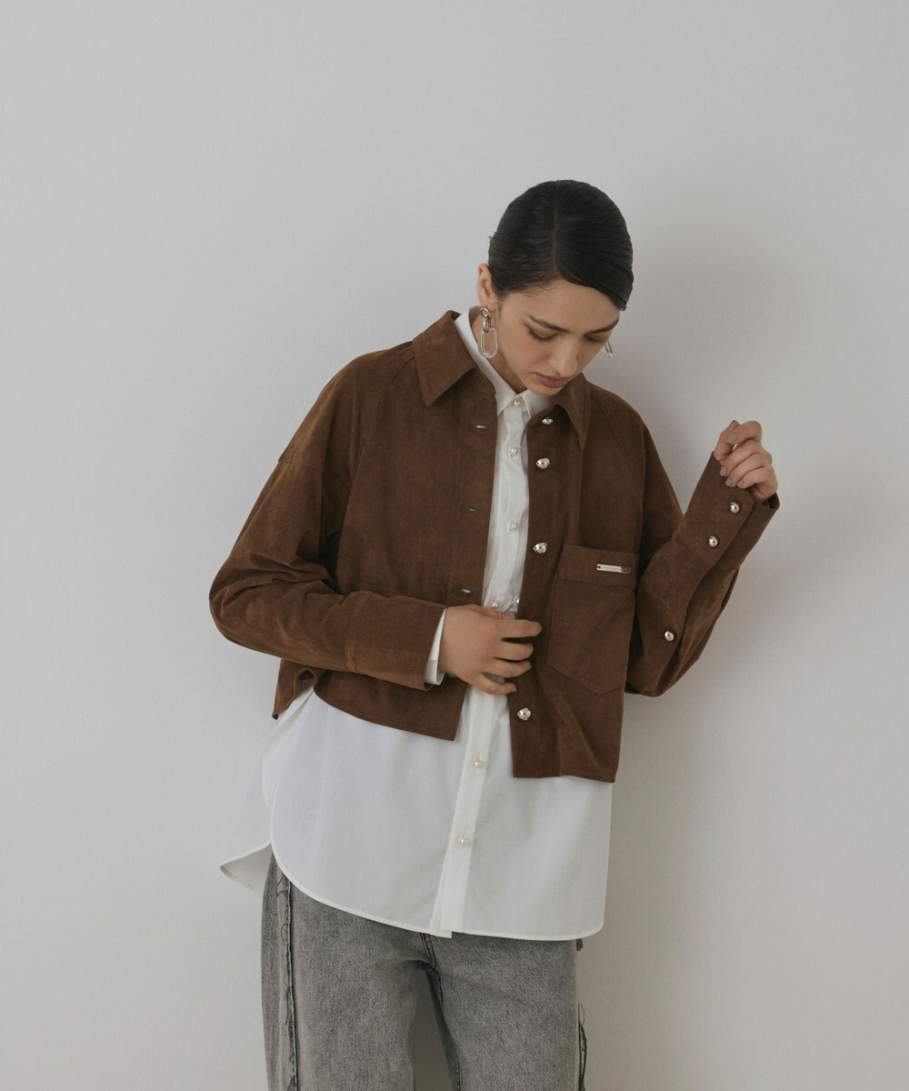 GRACE CONTINENTAL フェイクスウェードブラウス 