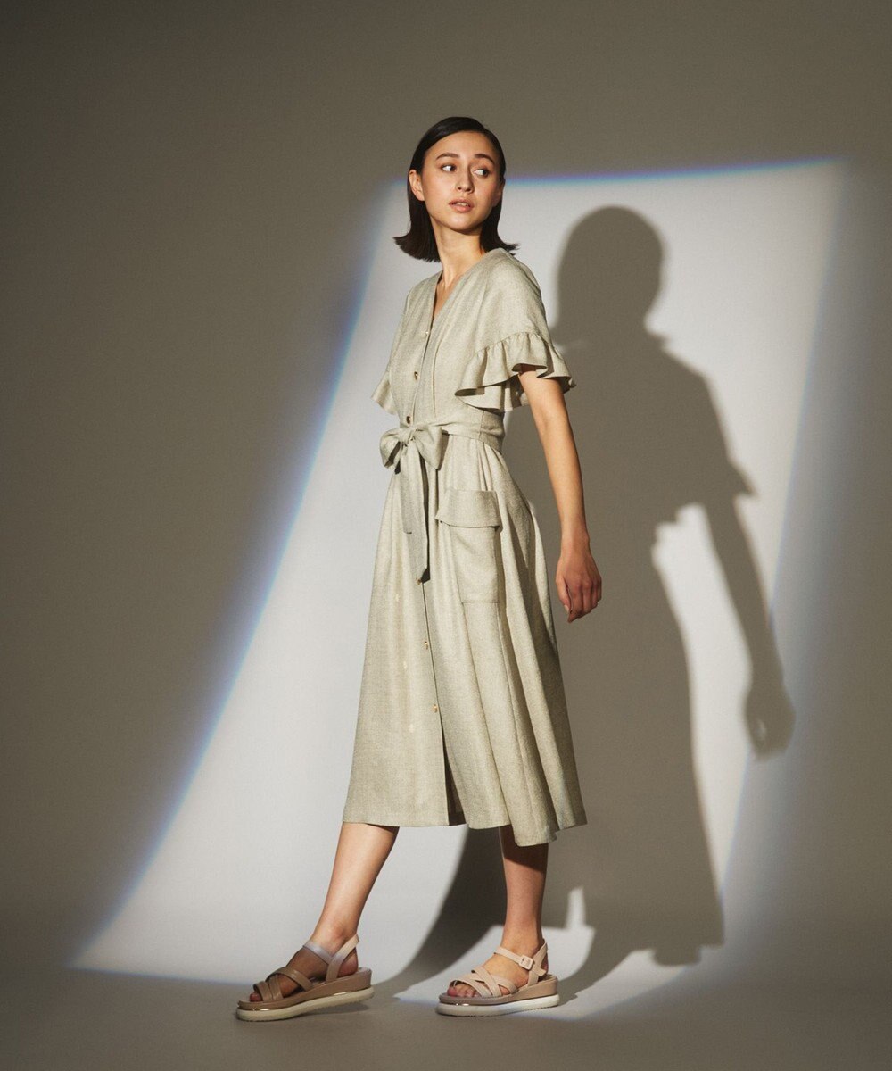 リネンタッチフリルスリーブワンピース Grace Continental Grace Continental グレースコンチネンタル 通販 リネンタッチフリルスリーブワンピース Grace Continental Grace Continental グレースコンチネンタル 通販