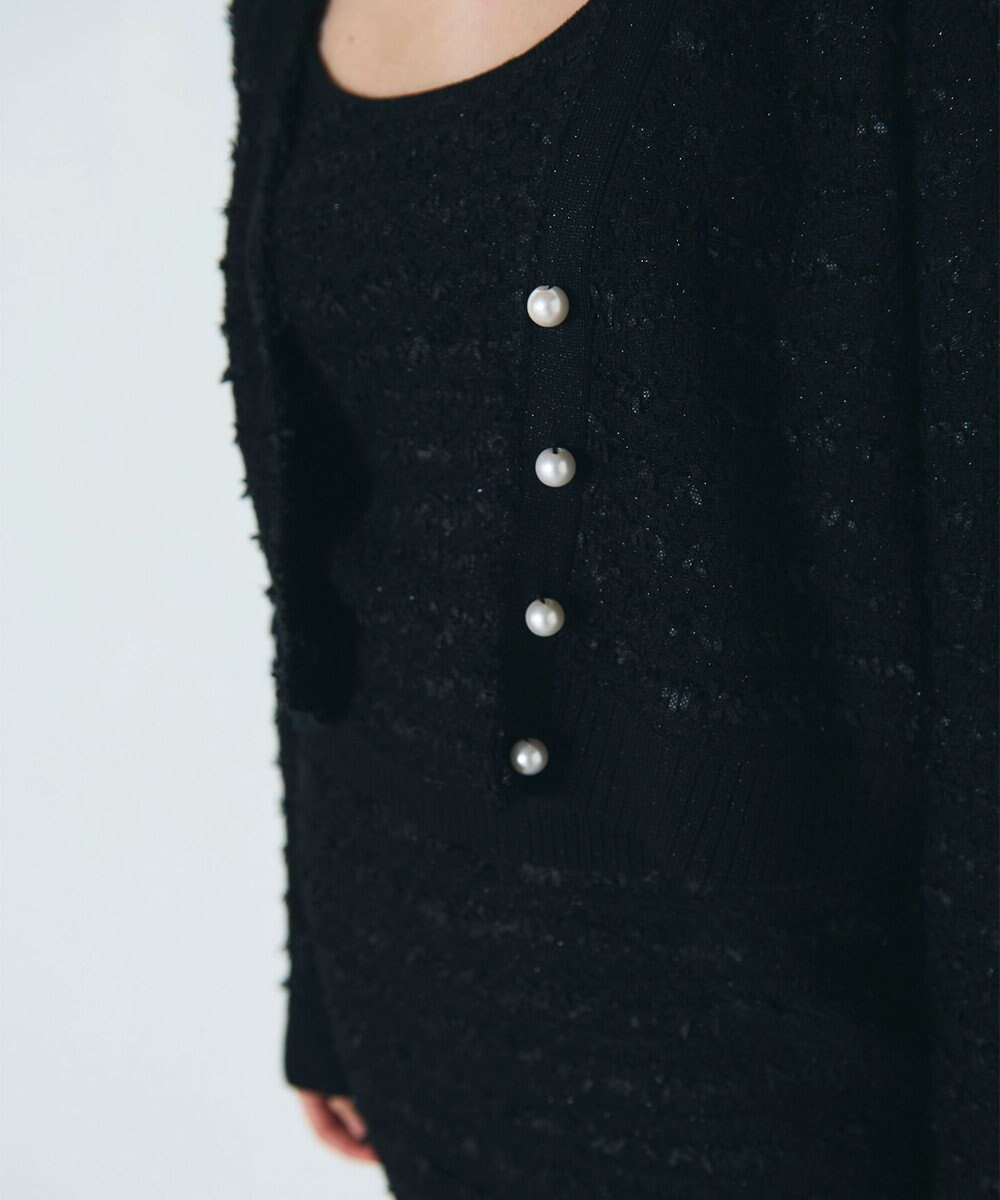GRACE CONTINENTAL ラメツイードニットカーディガン 