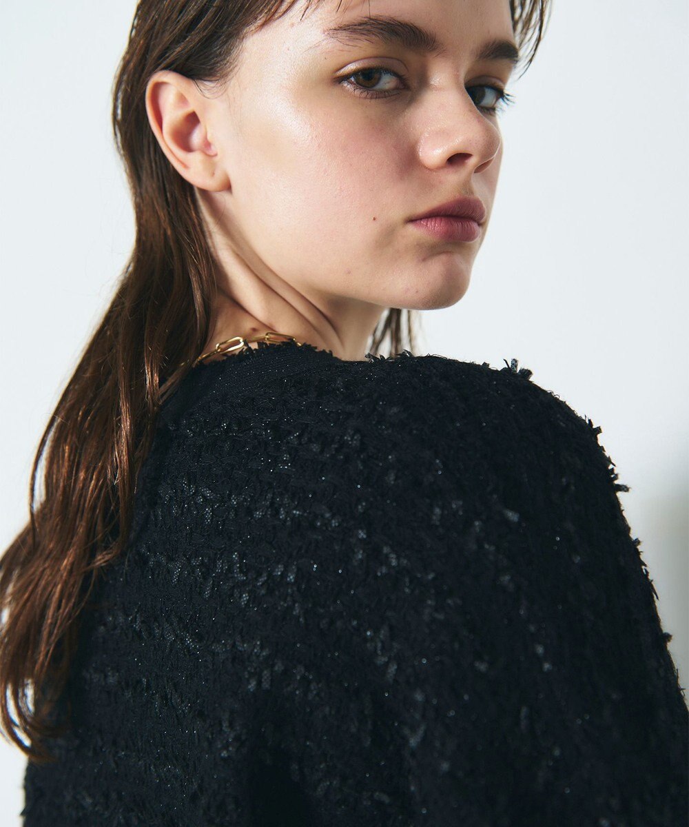 GRACE CONTINENTAL ラメツイードニットカーディガン 