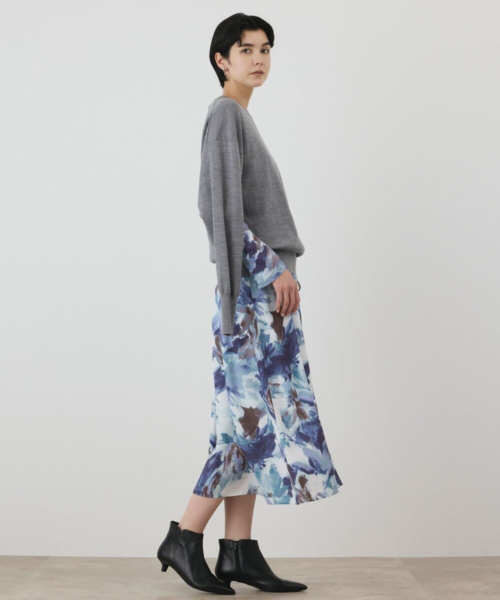 GRACE CONTINENTAL ウールスリットニットトップ 
