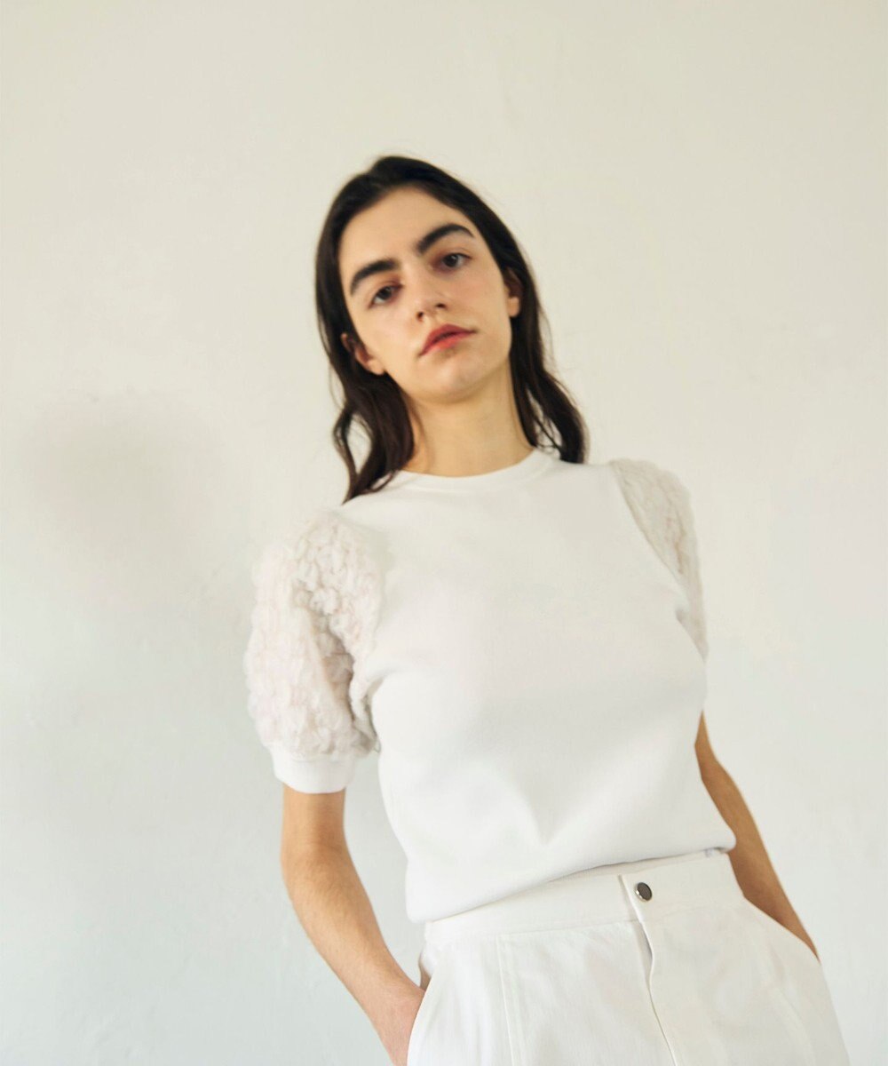 GRACE CONTINENTAL シアーハーフニットトップ 