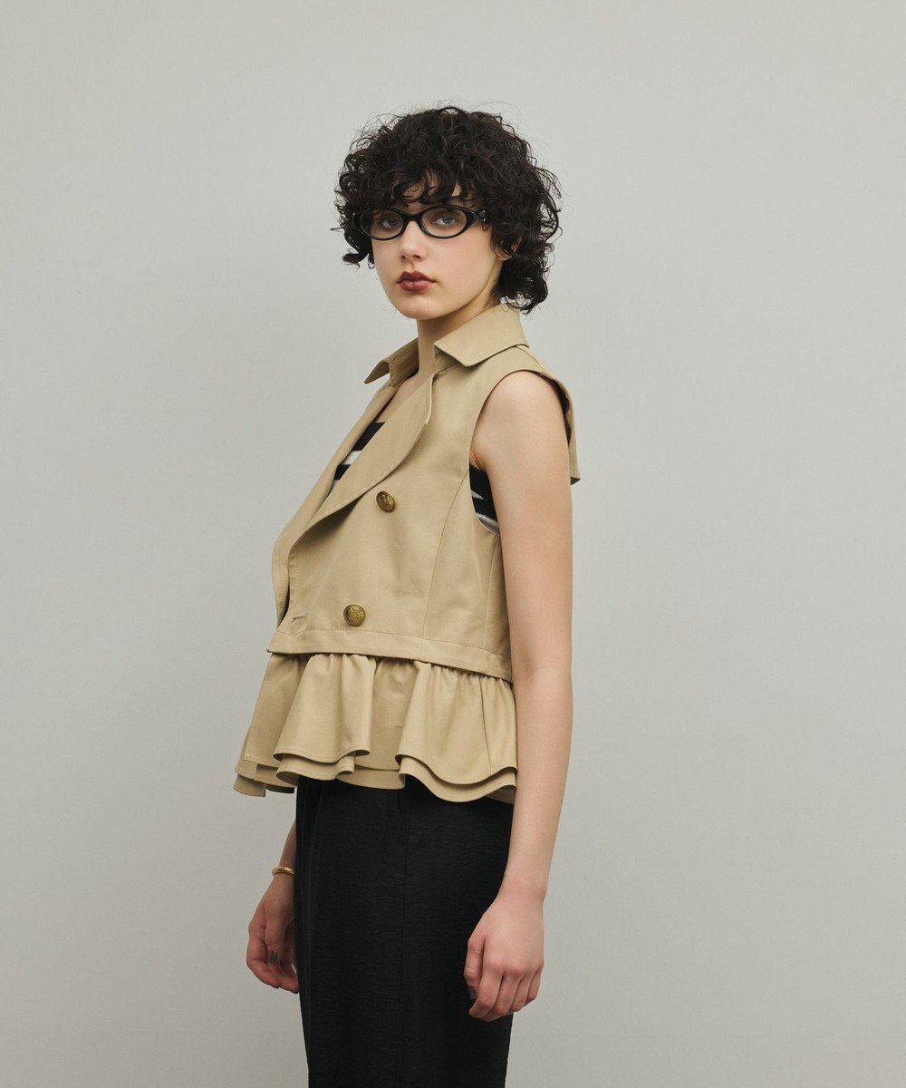 GRACE CONTINENTAL ペプラムトレンチベスト 
