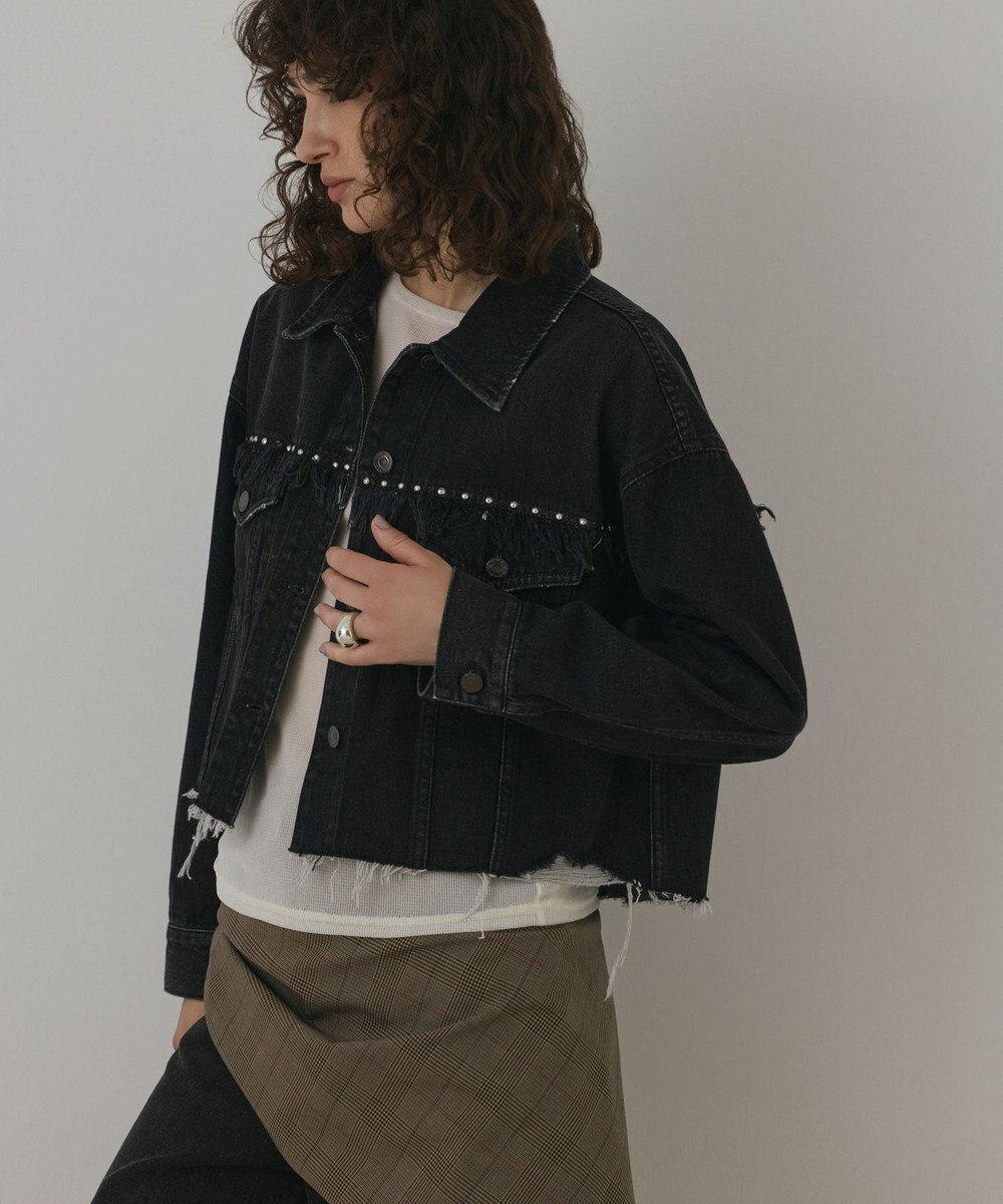 GRACE CONTINENTAL フリンジスタッズデニムジャケット 