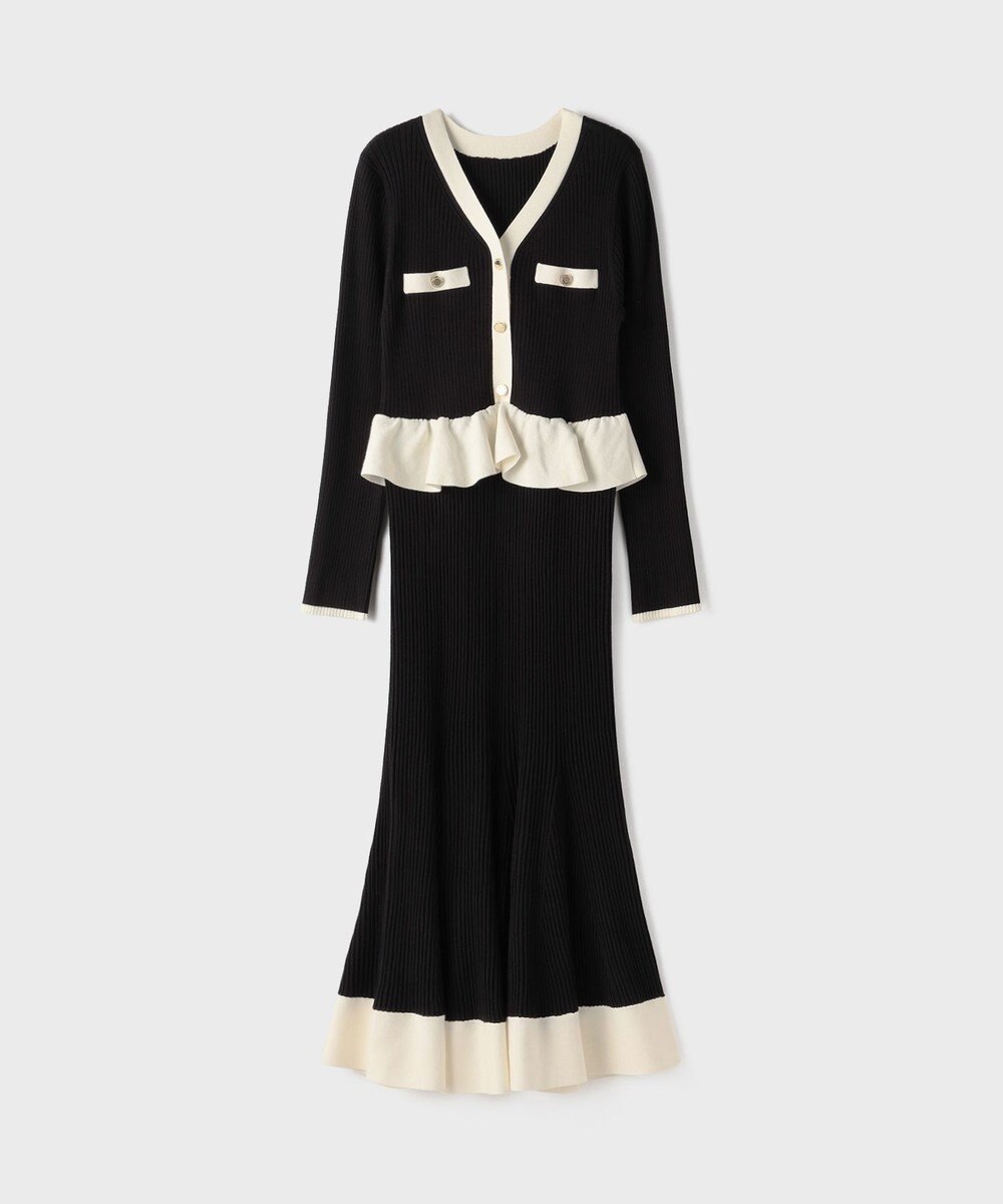 GRACE CONTINENTAL バイカラーニットワンピース 