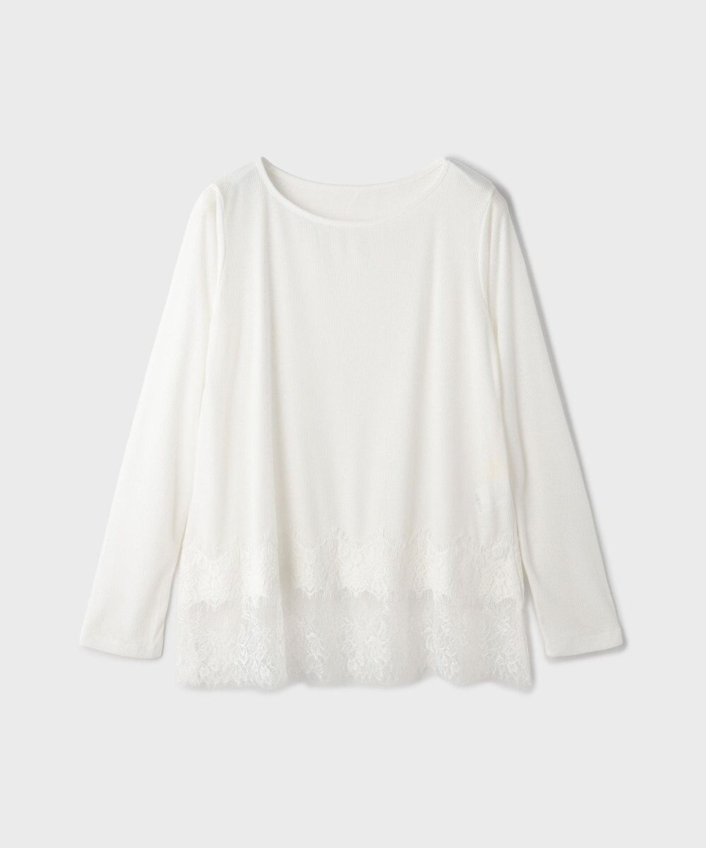GRACE CONTINENTAL レースヘムテレコカットトップ 