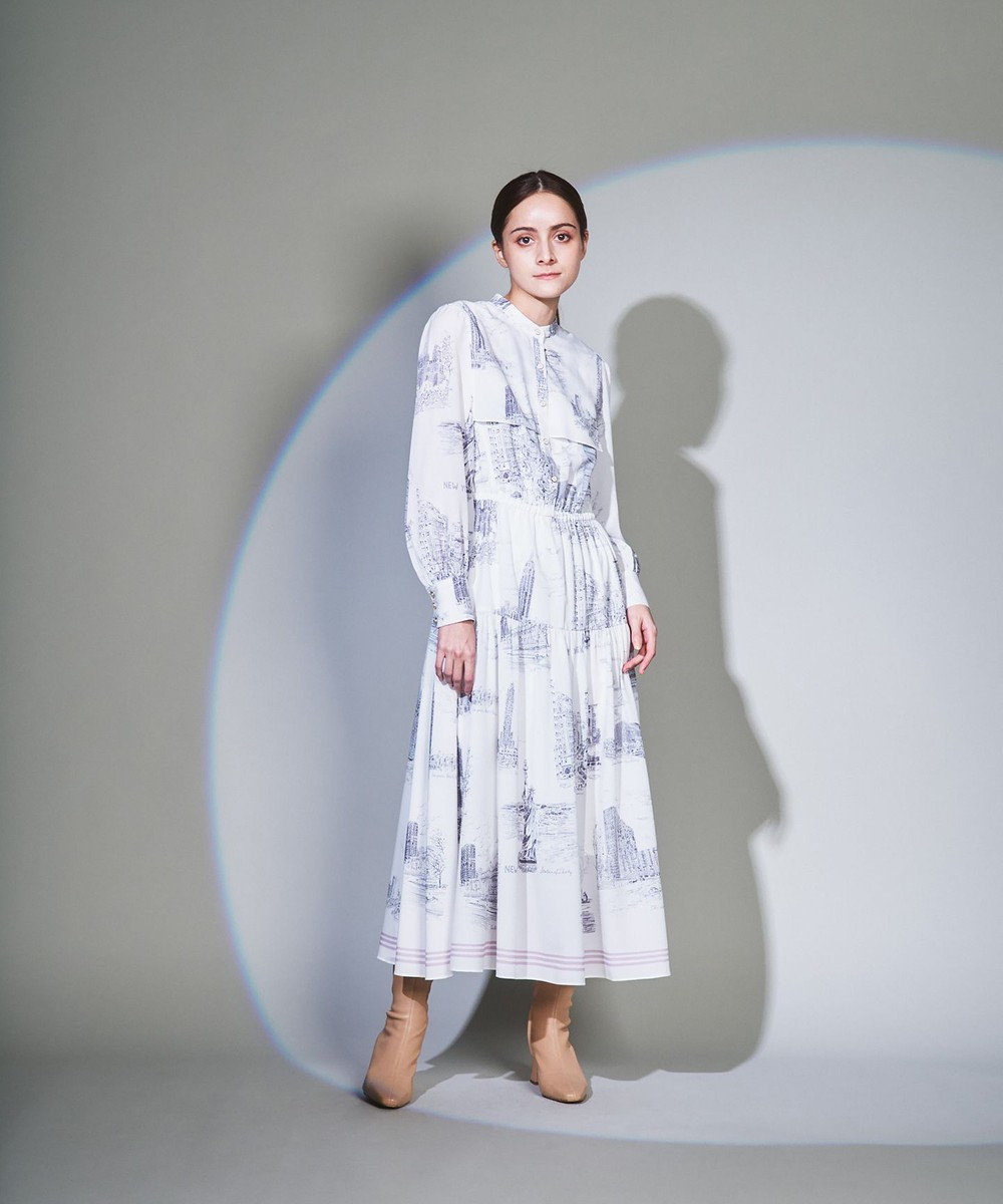 ニューヨークプリントワンピース Grace Continental Grace Continental グレースコンチネンタル 通販 ニューヨークプリントワンピース Grace Continental Grace Continental グレースコンチネンタル 通販