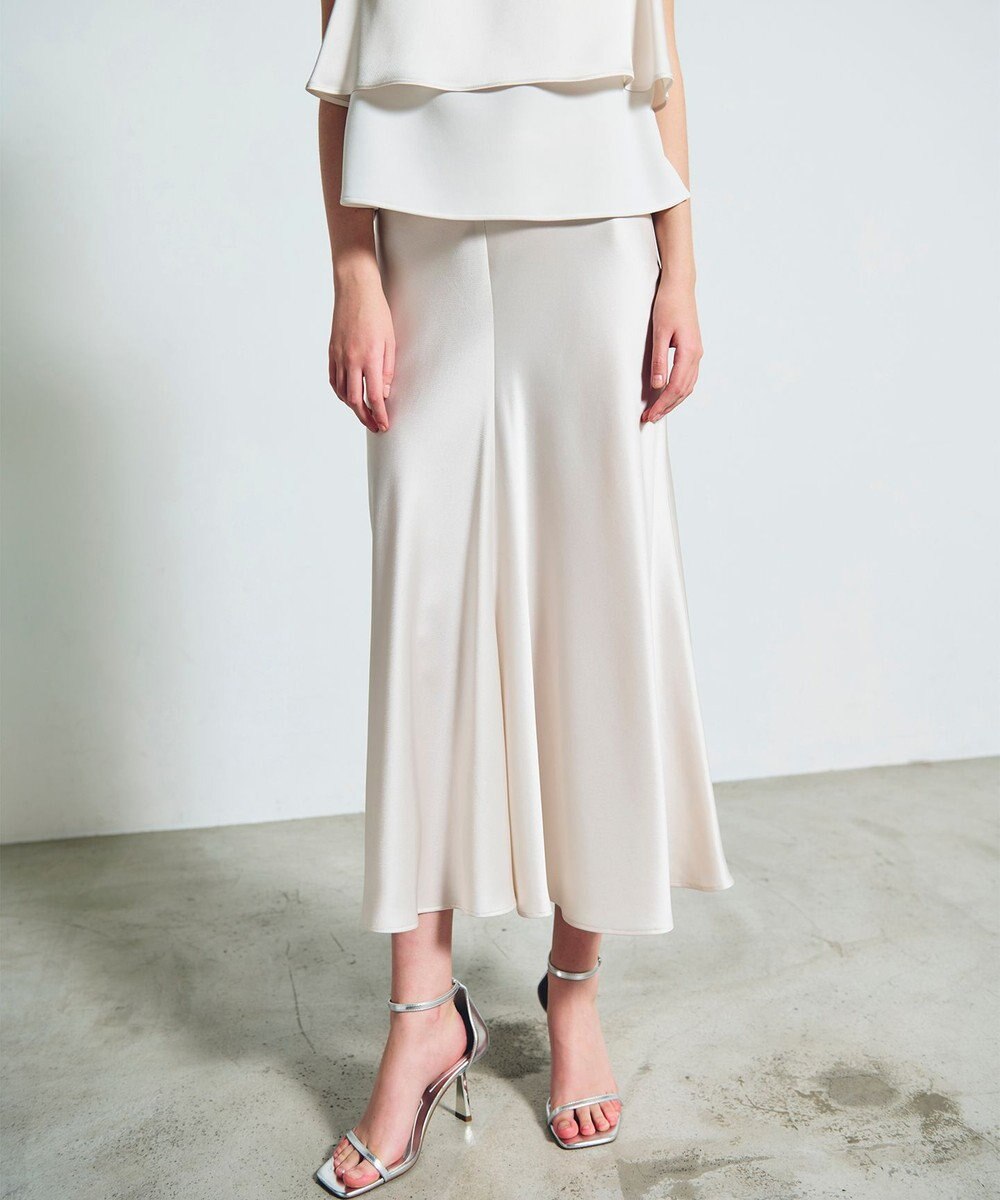 GRACE CONTINENTAL サテンバイアスロングスカート 