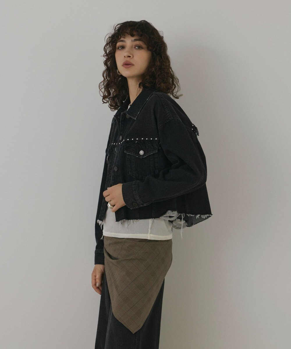 GRACE CONTINENTAL フリンジスタッズデニムジャケット 