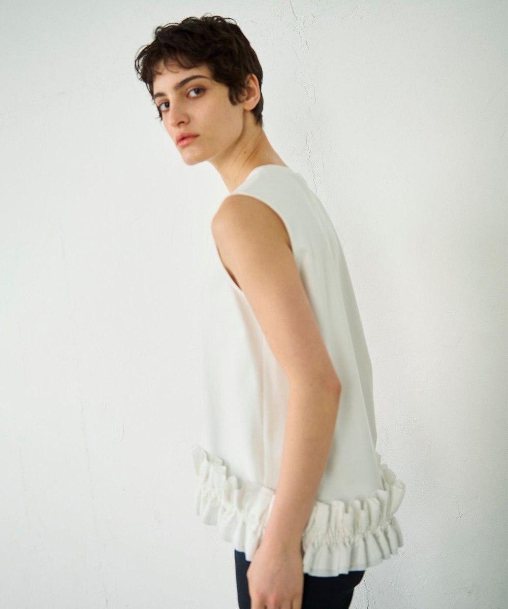 GRACE CONTINENTAL ヘムフリルカットトップ 