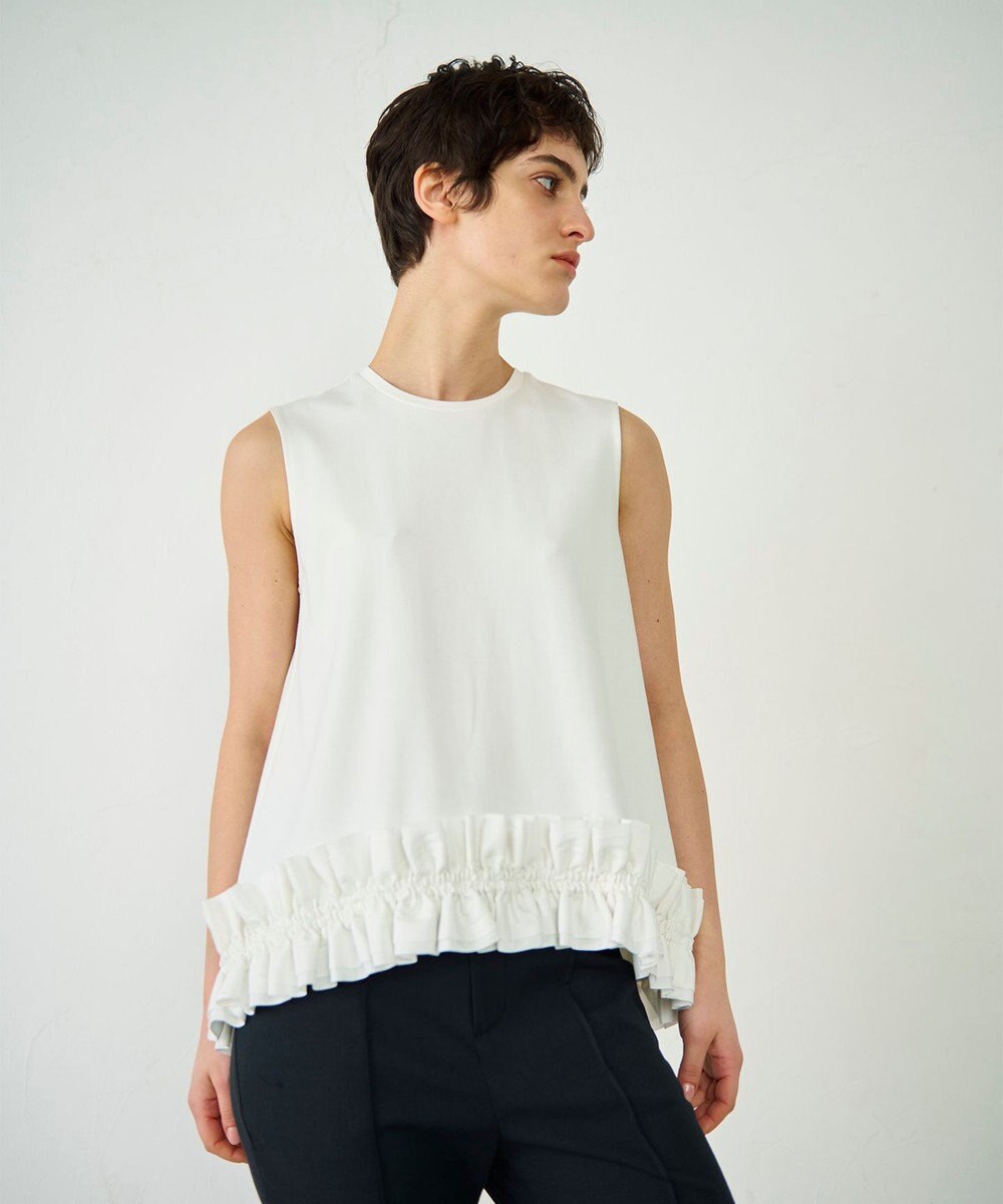 GRACE CONTINENTAL ヘムフリルカットトップ