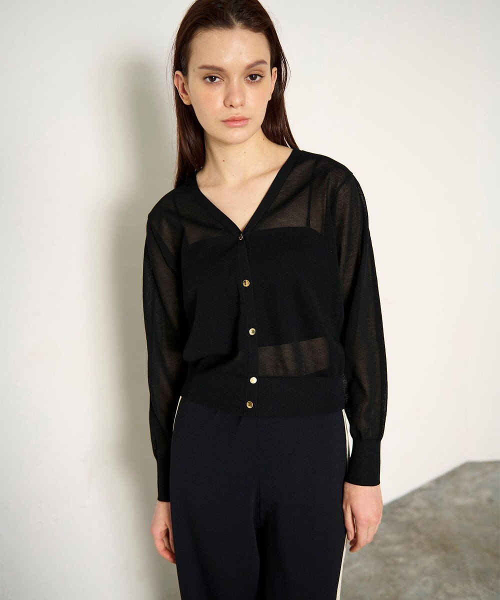 GRACE CONTINENTAL ラインVネックニットカーディガン