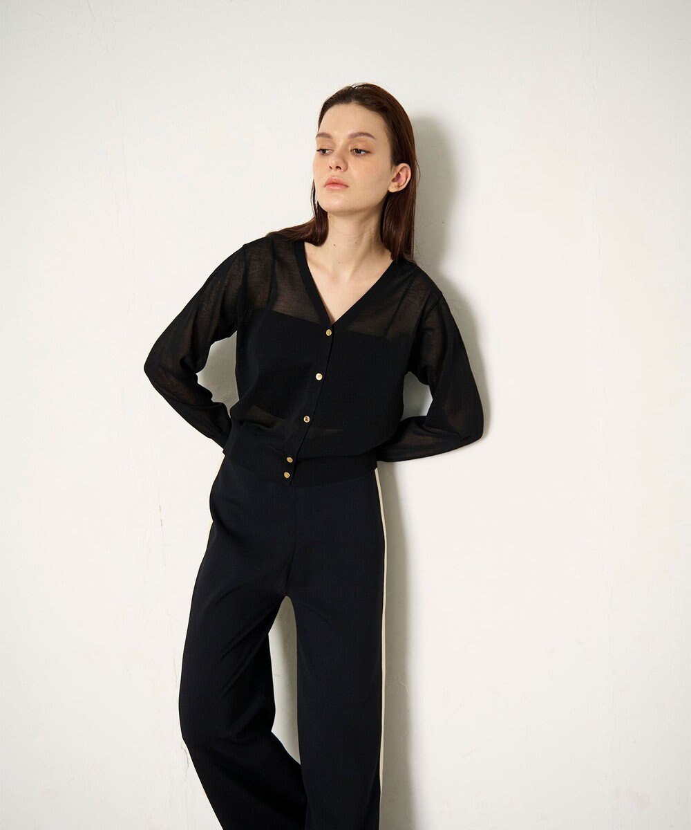 GRACE CONTINENTAL ラインVネックニットカーディガン