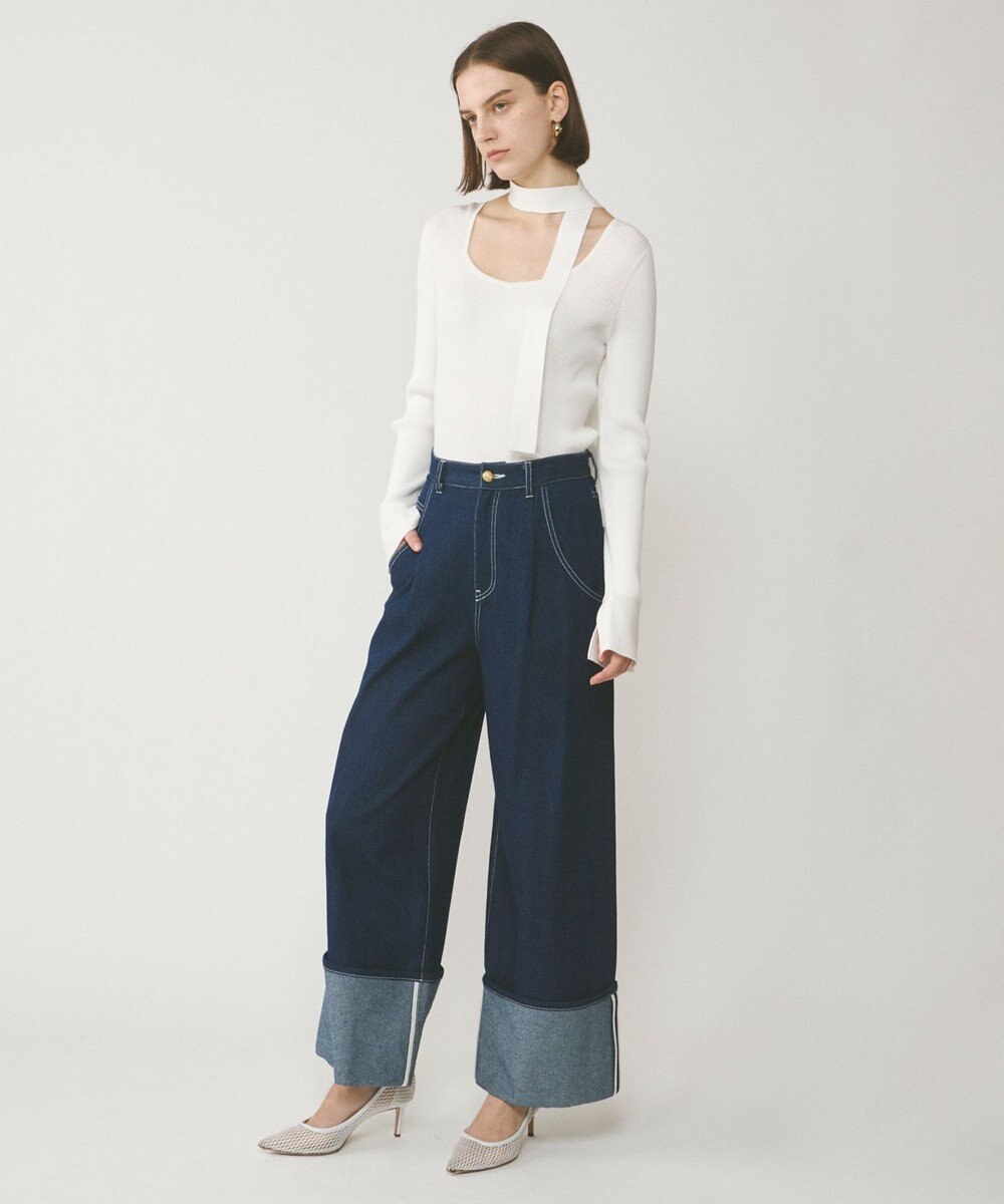 GRACE CONTINENTAL ロールアップワイドパンツ 