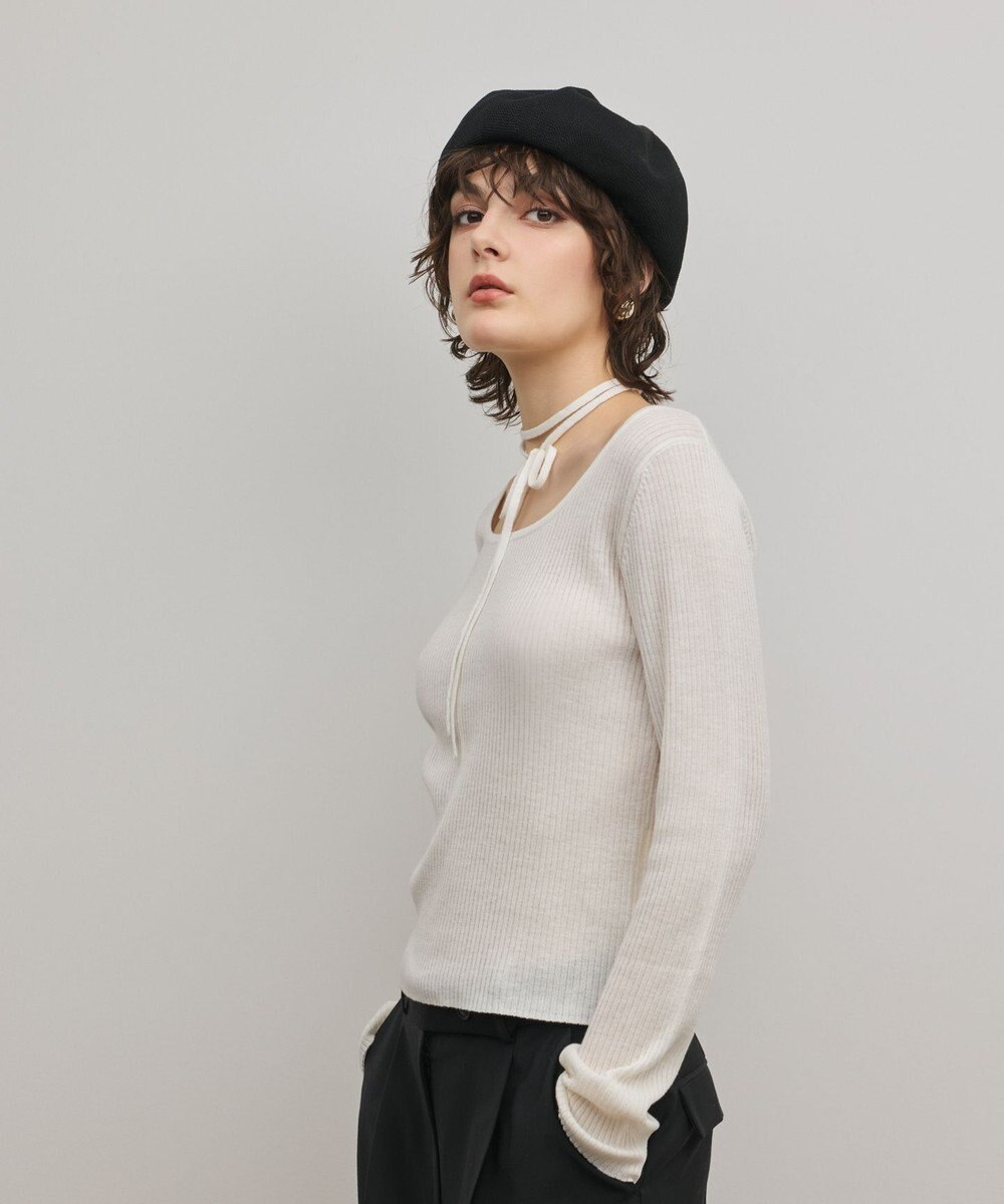 GRACE CONTINENTAL バイカラーリブニットトップ 