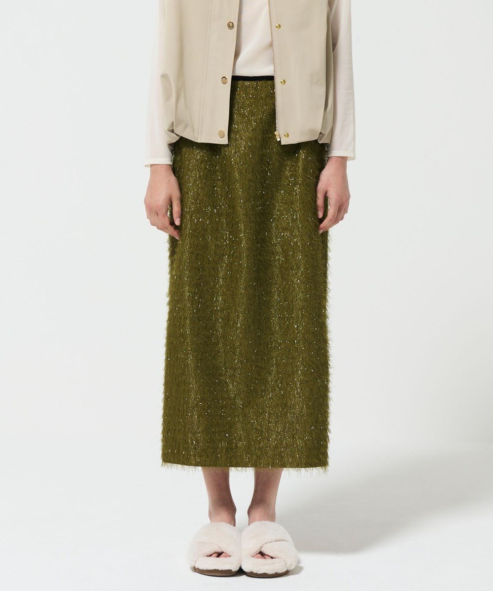 GRACE CONTINENTAL フリンジジャガードタイトスカート 