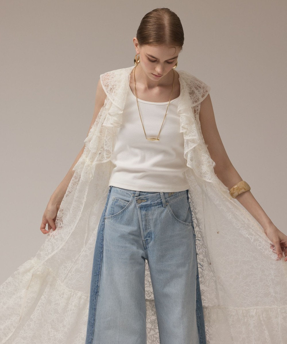 GRACE CONTINENTAL フリルカラーレースワンピース 