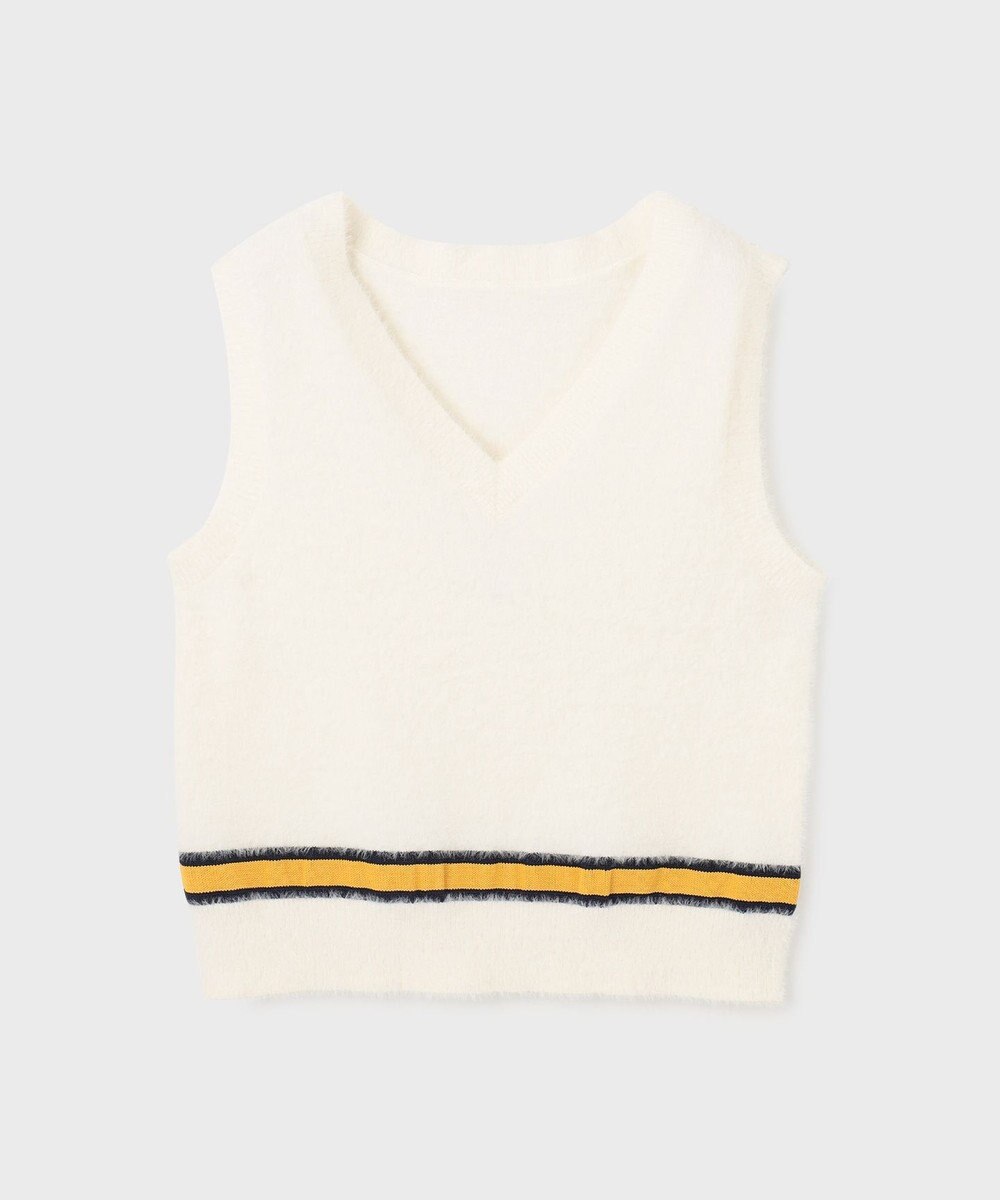 GRACE CONTINENTAL シャギーバイカラーニットノースリーブ 