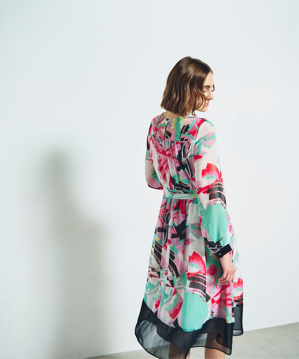 GRACE CONTINENTAL アールデコリゾートプリントワンピース 