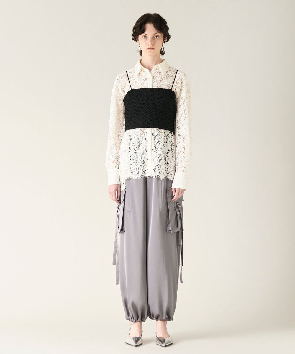 GRACE CONTINENTAL ニットライクレースビスチェ