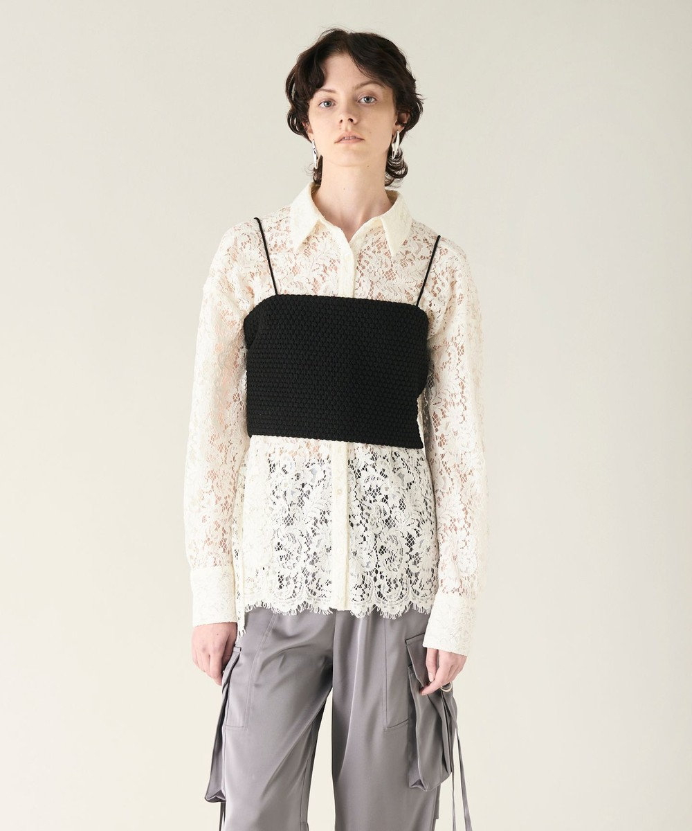 GRACE CONTINENTAL ニットライクレースビスチェ