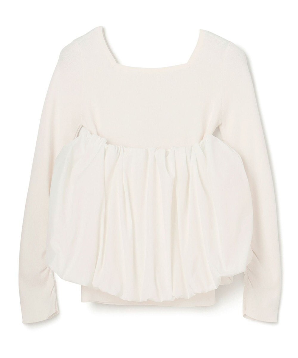 GRACE CONTINENTAL タフタケープ付ニットトップ 