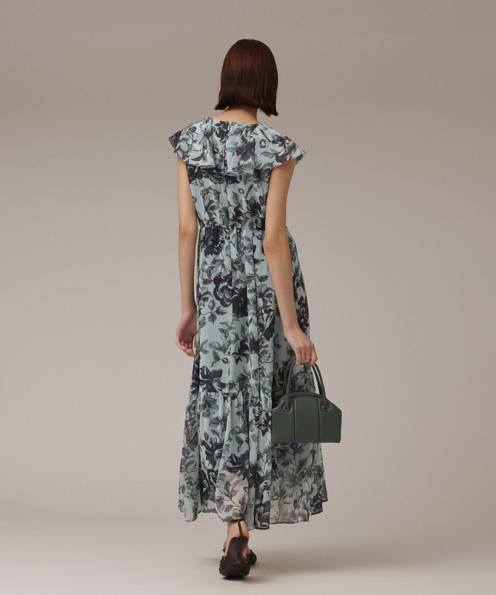 GRACE CONTINENTAL フラワープリントフリルワンピース 