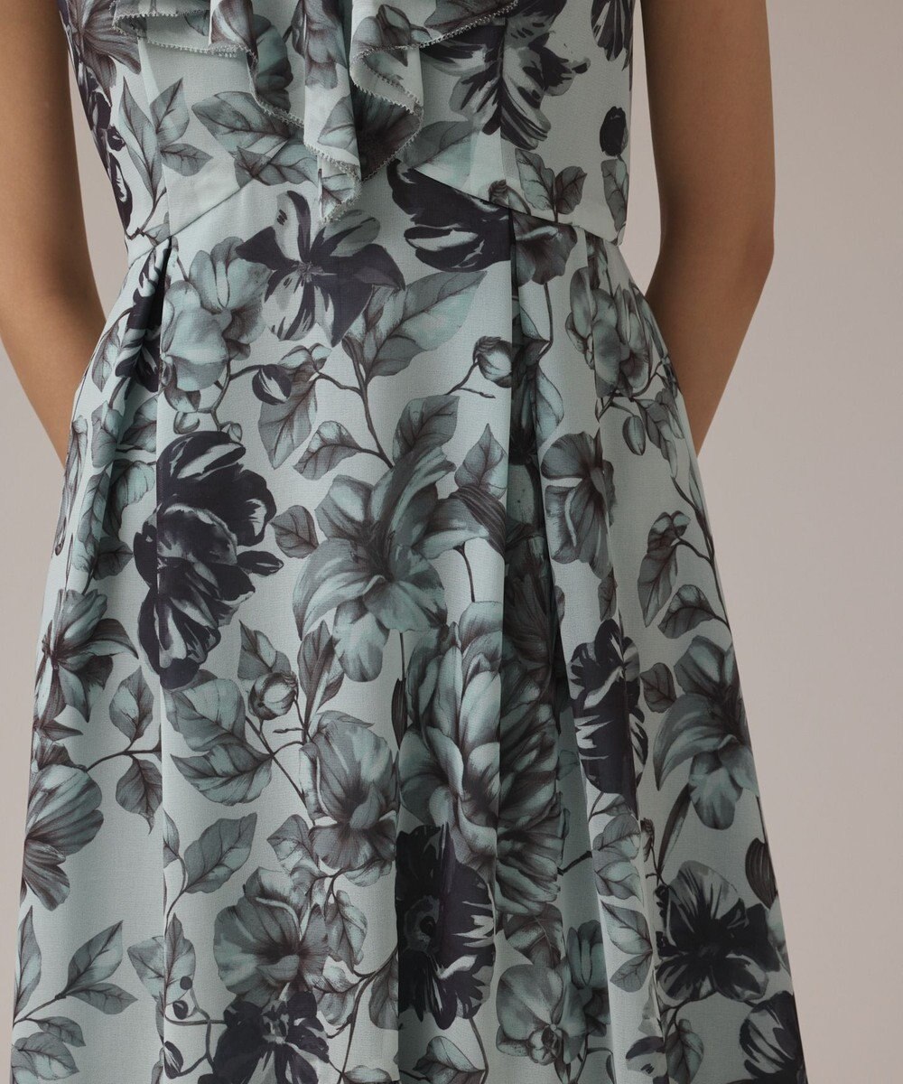 GRACE CONTINENTAL フラワープリントフリルワンピース 