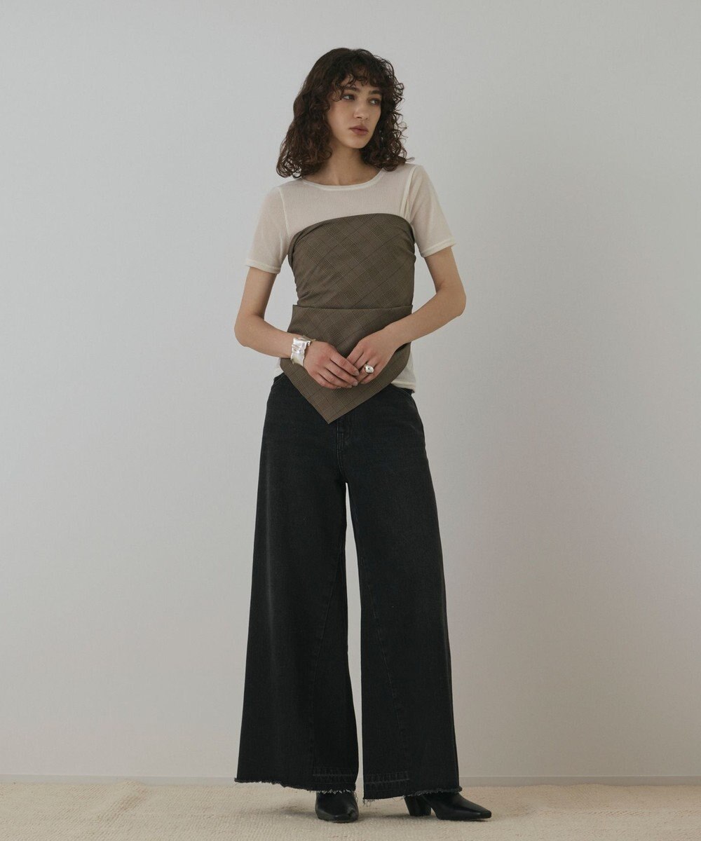 GRACE CONTINENTAL ハイウエストバギ－デニム 