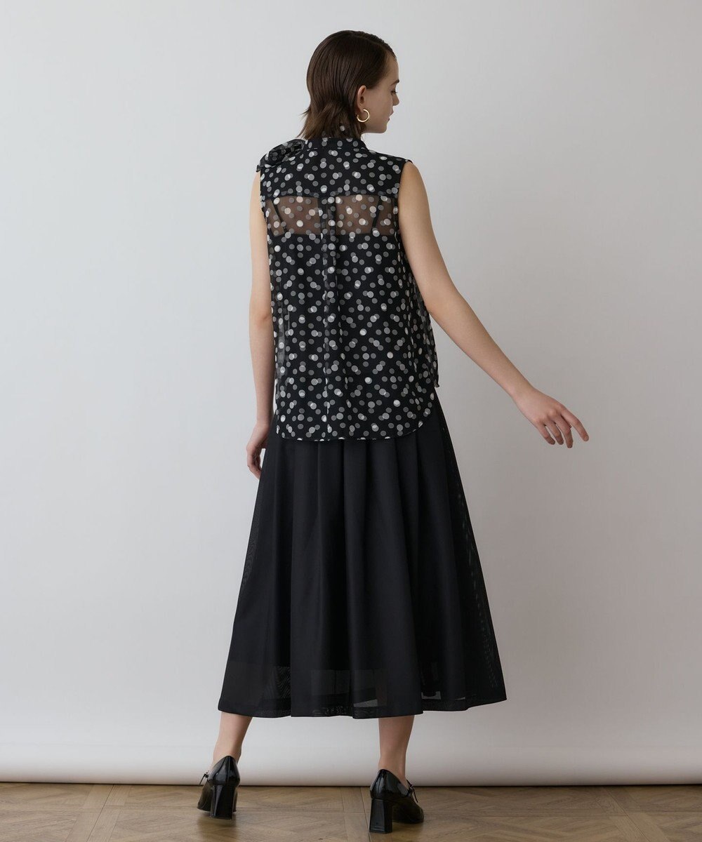 GRACE CONTINENTAL ドットオパールボウタイノースリーブ