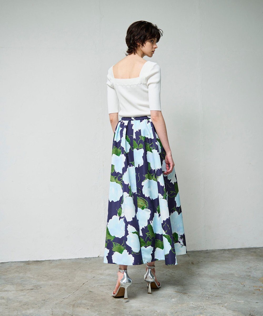 GRACE CONTINENTAL グログランボタニカルスカート
