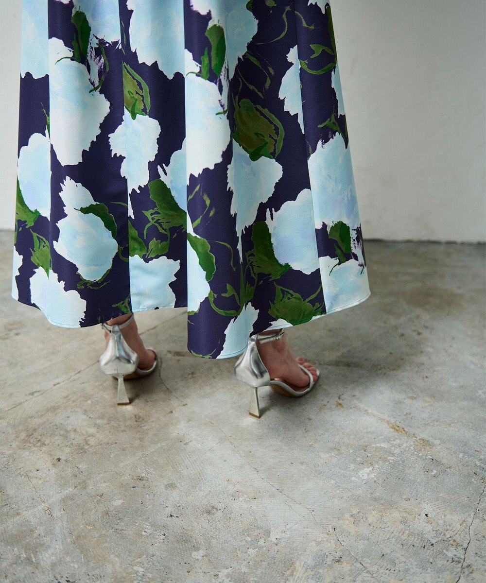 GRACE CONTINENTAL グログランボタニカルスカート