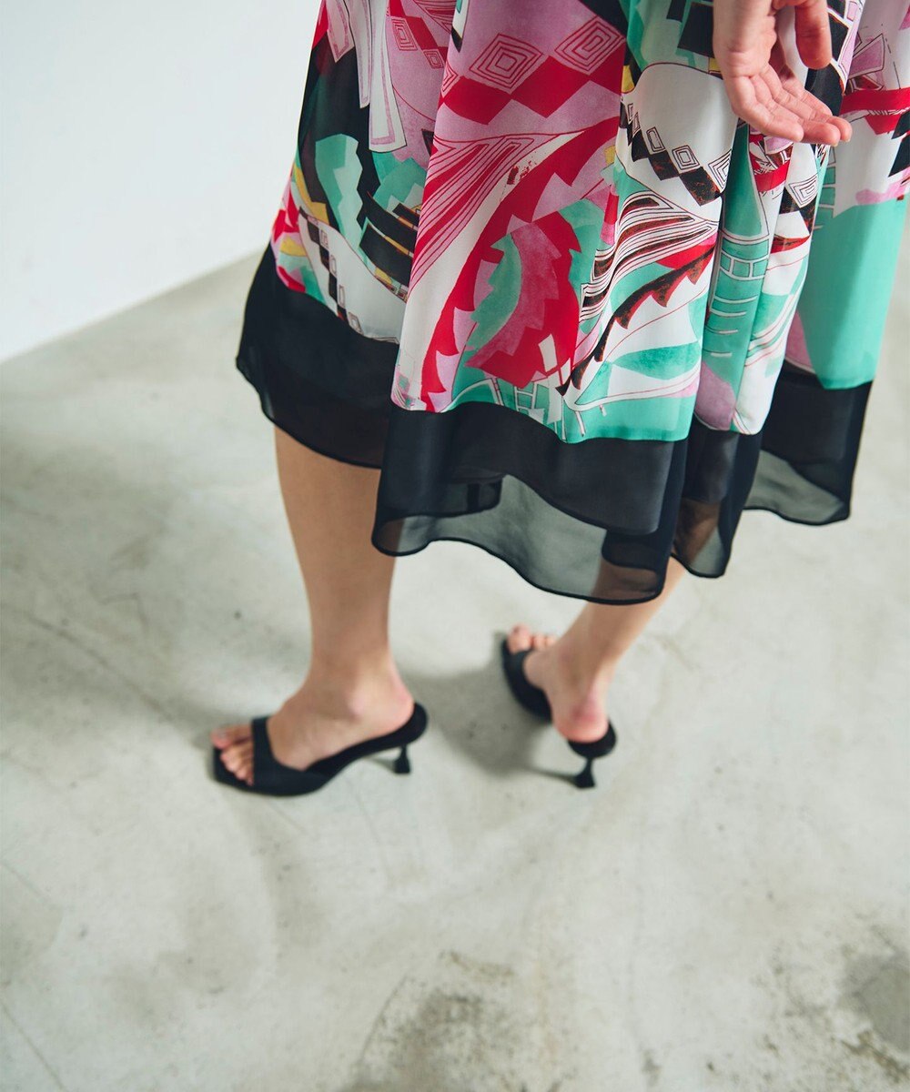 GRACE CONTINENTAL アールデコリゾートプリントワンピース 