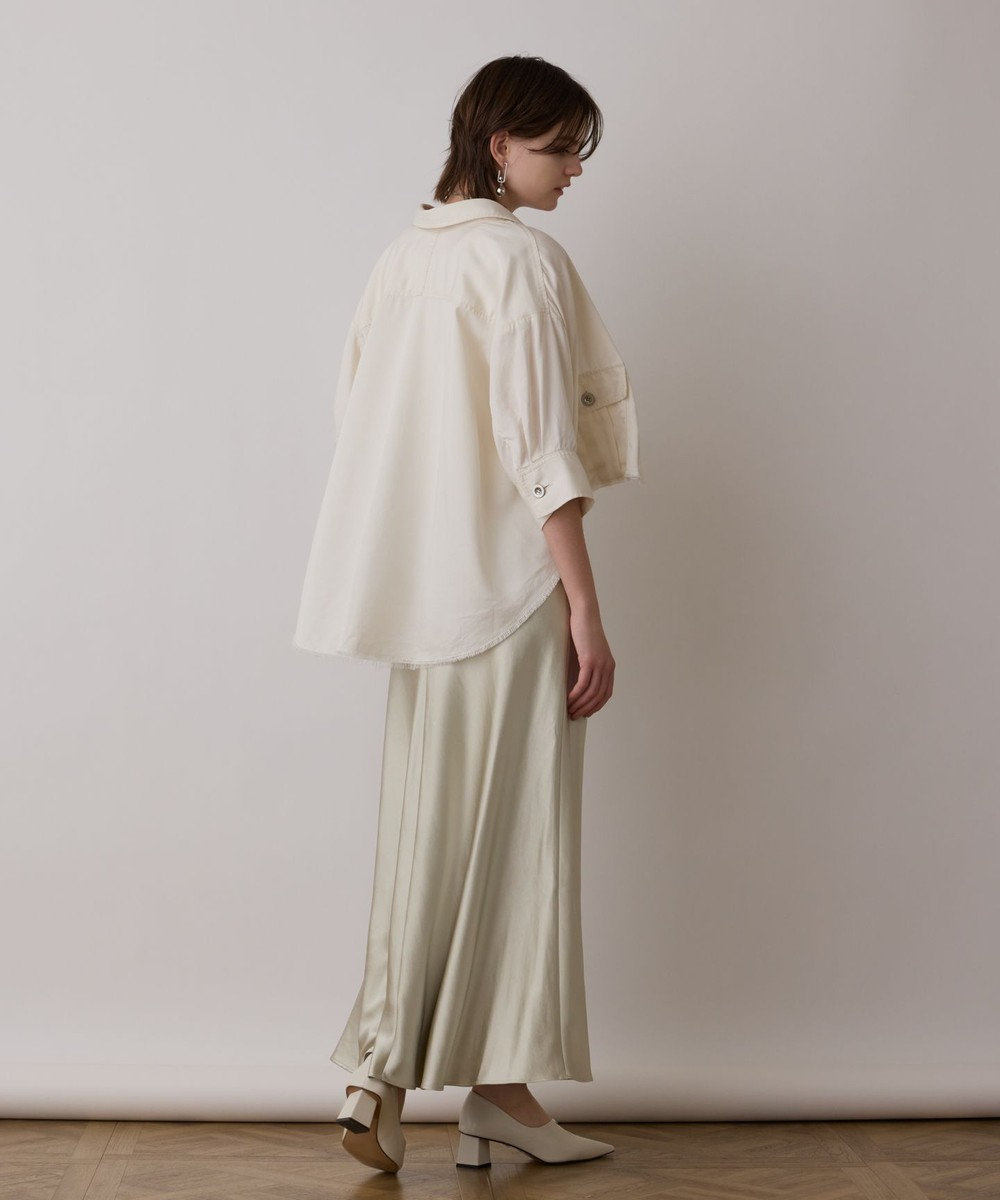 GRACE CONTINENTAL サテンストレッチイージースカート