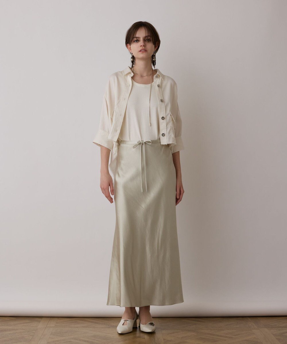 GRACE CONTINENTAL サテンストレッチイージースカート 