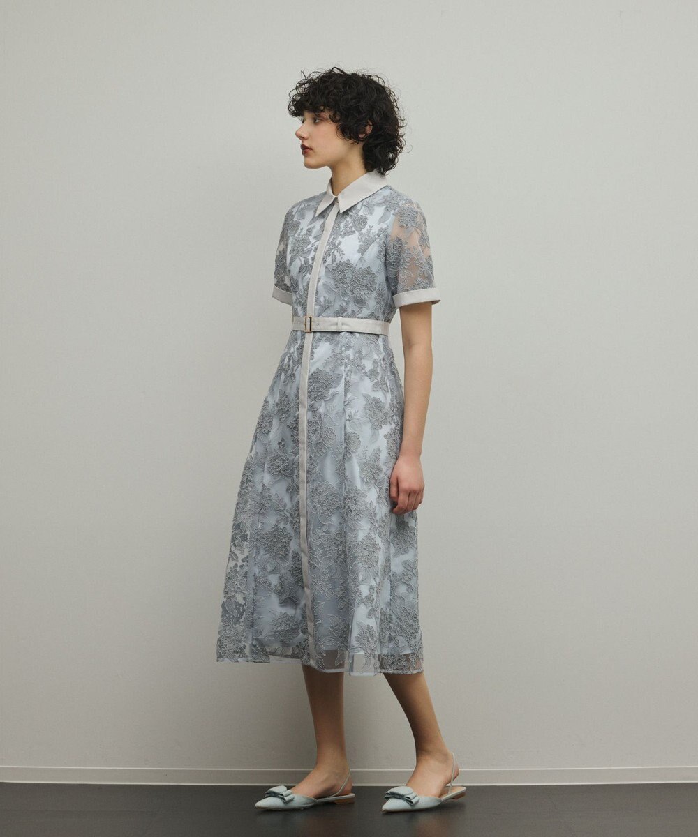 GRACE CONTINENTAL フラワーコード刺繍ワンピース 