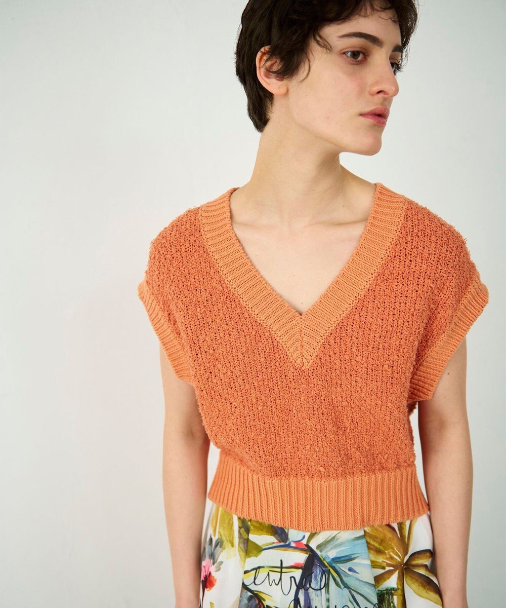 GRACE CONTINENTAL カノコショートニットトップ