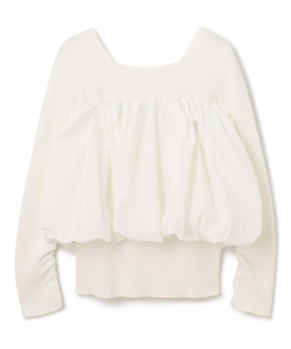 GRACE CONTINENTAL タフタケープ付ニットトップ 