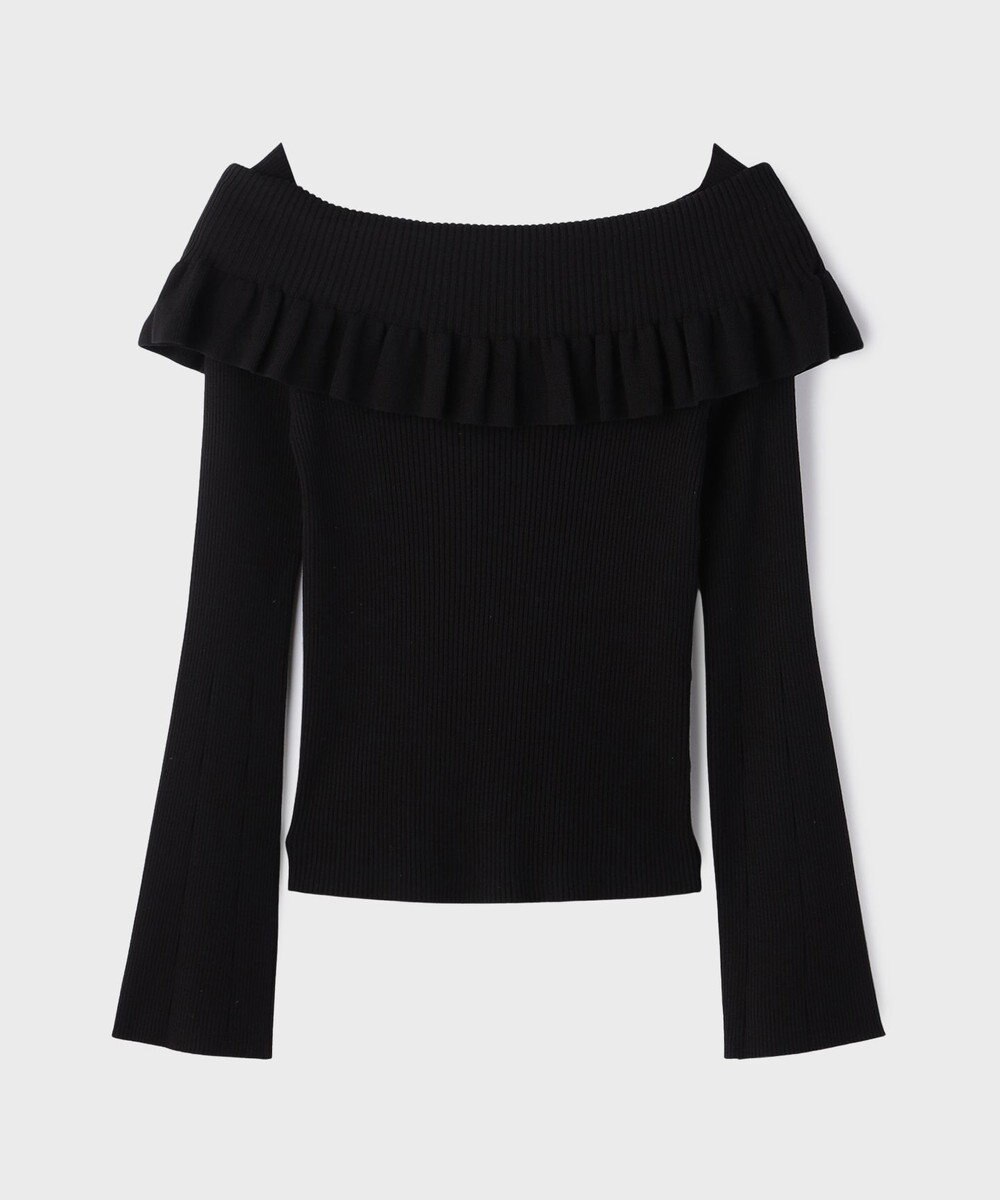 GRACE CONTINENTAL オフショルフリルニットトップ 