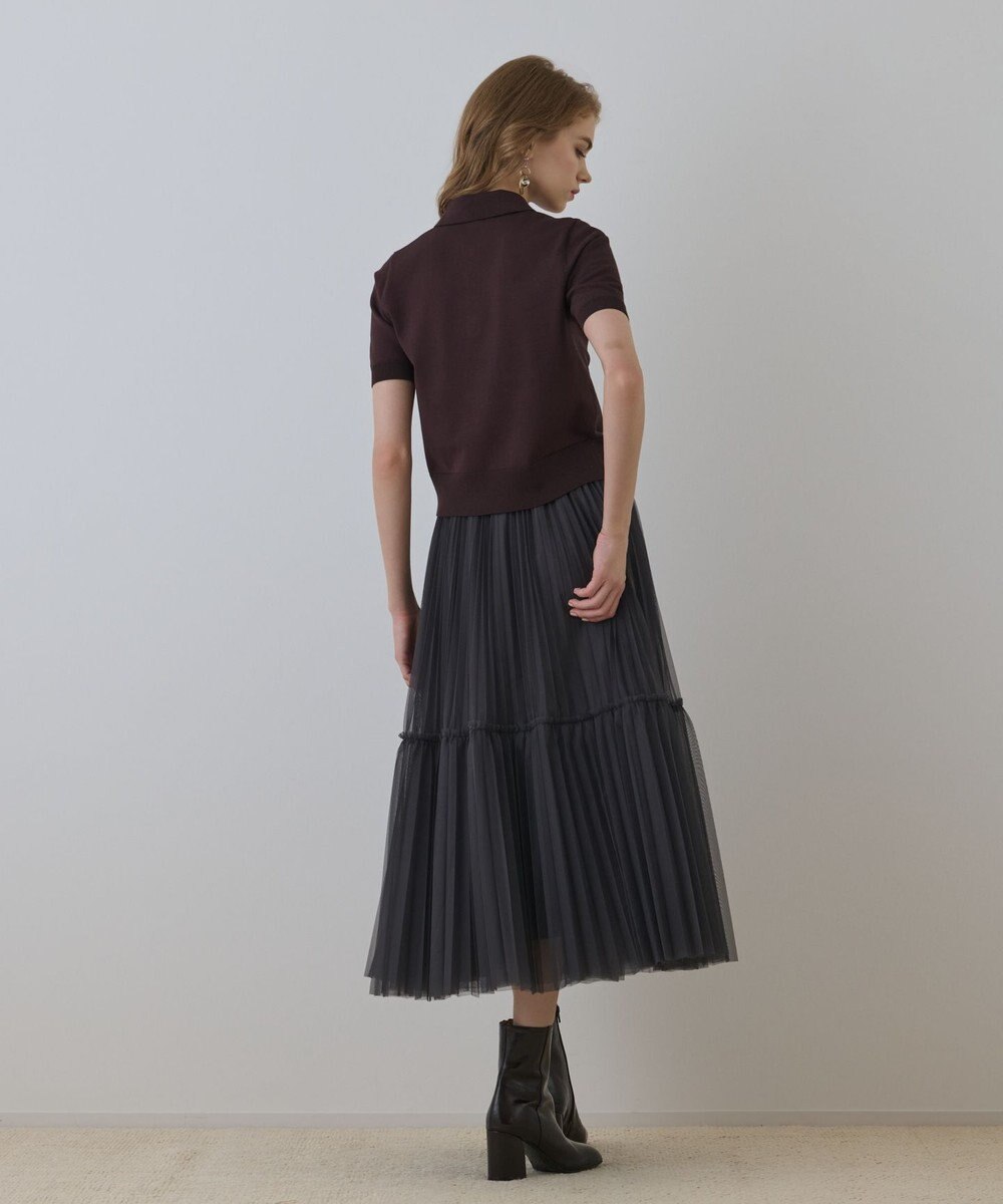 GRACE CONTINENTAL バイカラーポロニットトップ 