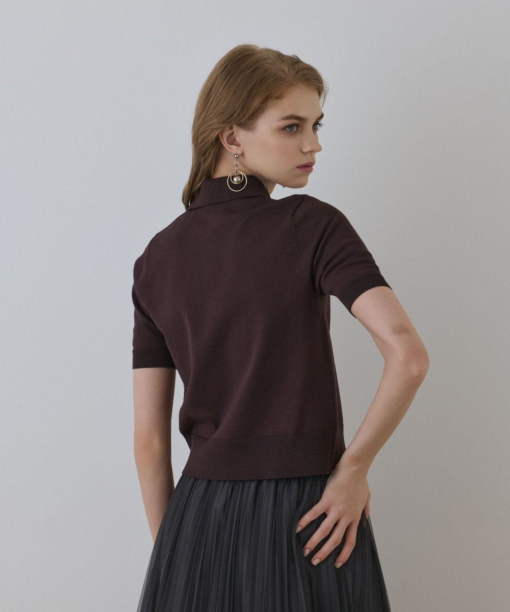 GRACE CONTINENTAL バイカラーポロニットトップ 