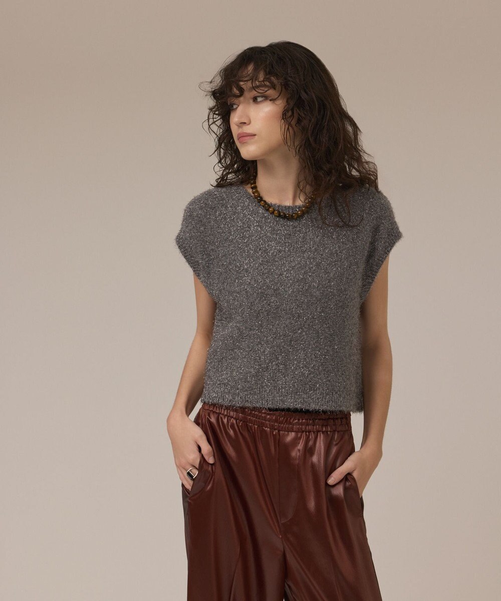 GRACE CONTINENTAL ショートフェザーニットトップ 