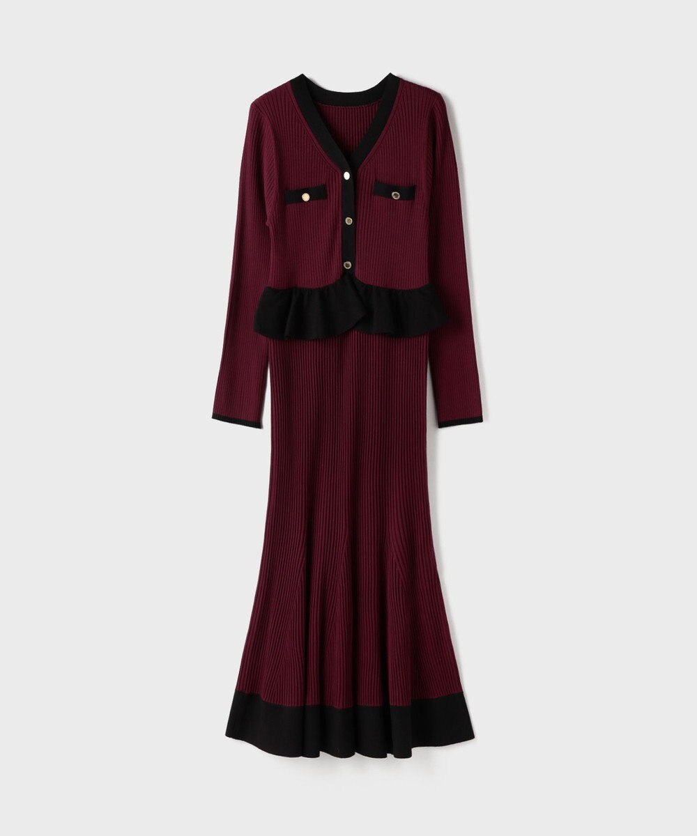 GRACE CONTINENTAL バイカラーニットワンピース 