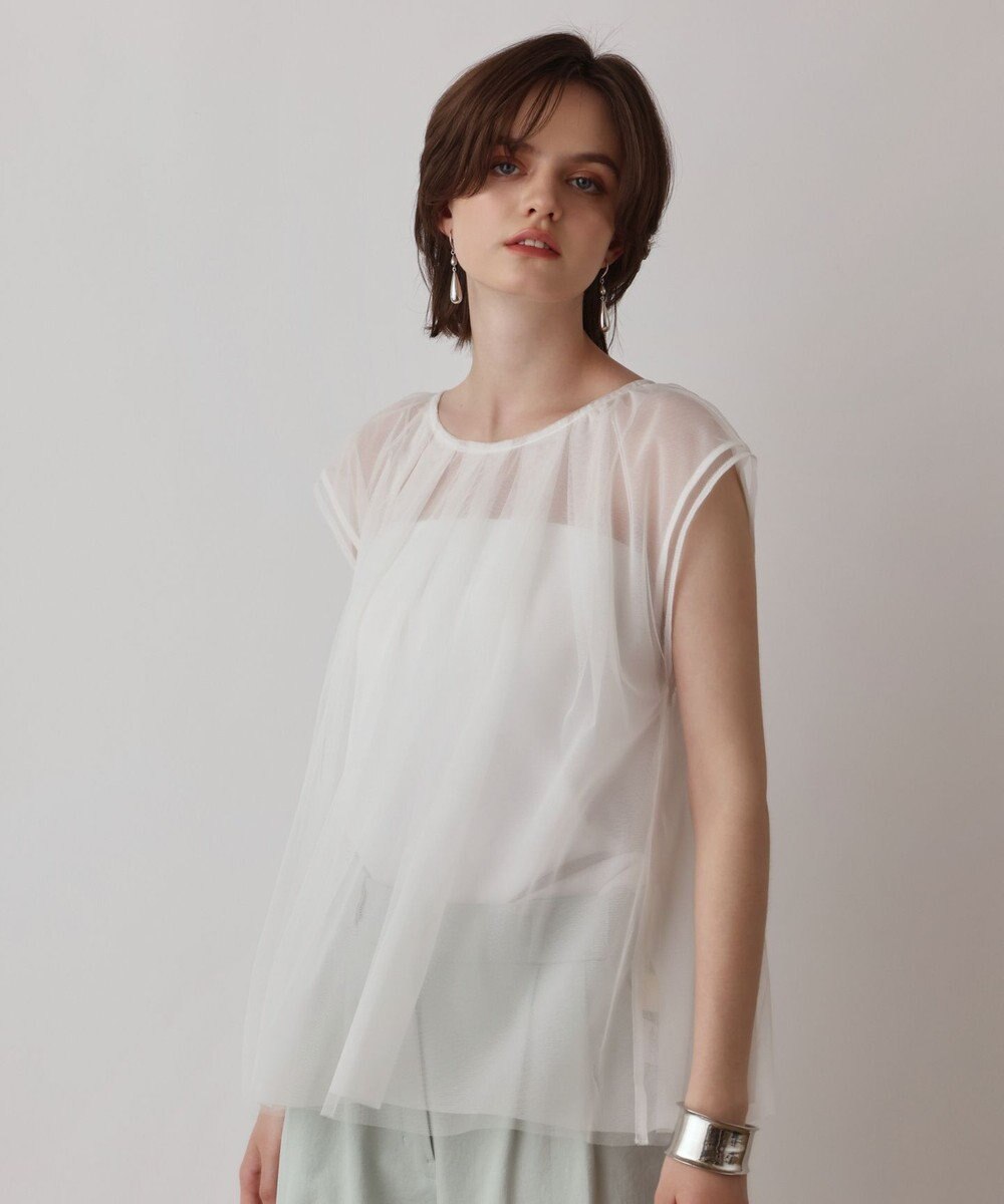 GRACE CONTINENTAL チュールタックノースリーブ 