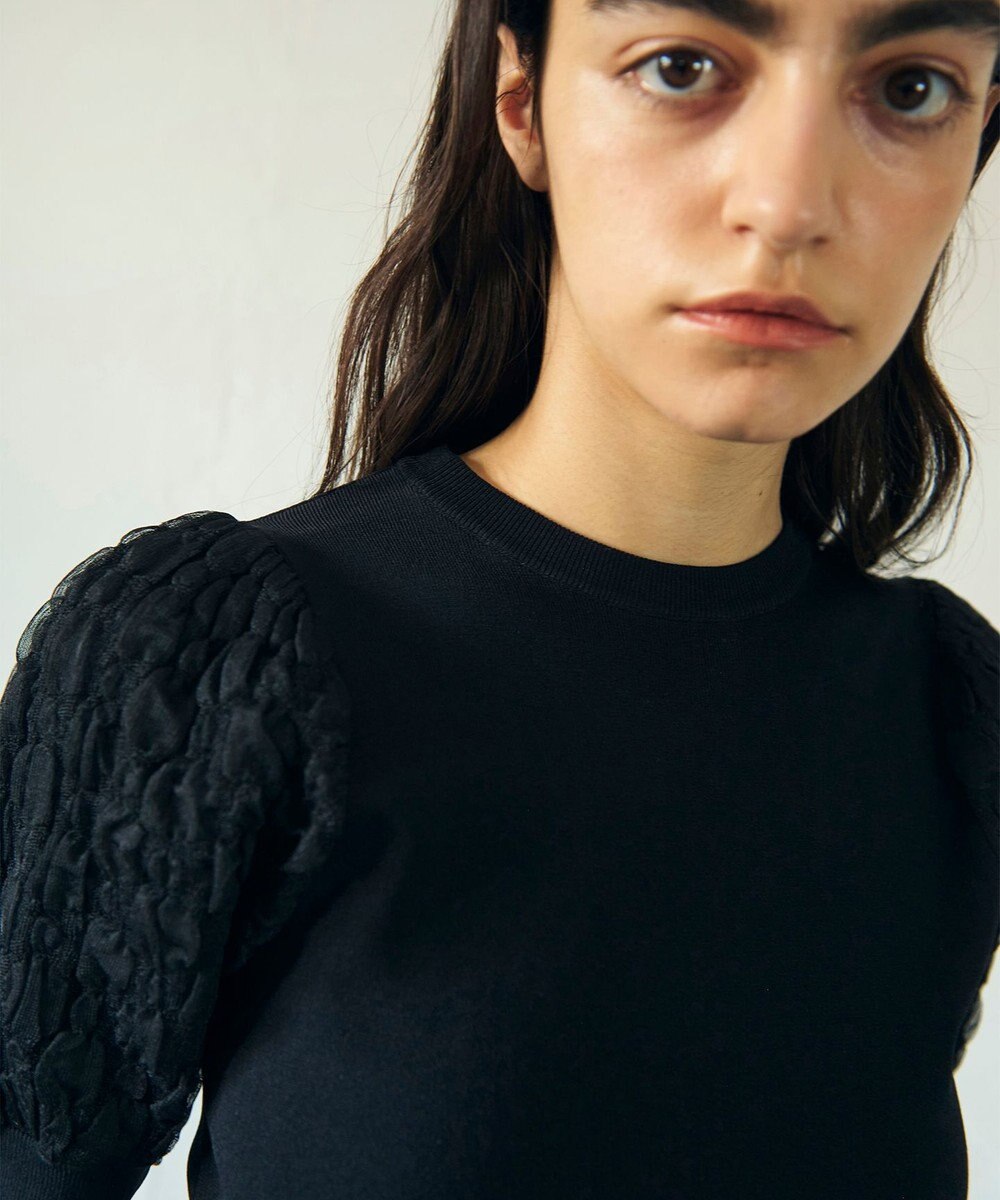 GRACE CONTINENTAL シアーハーフニットトップ 