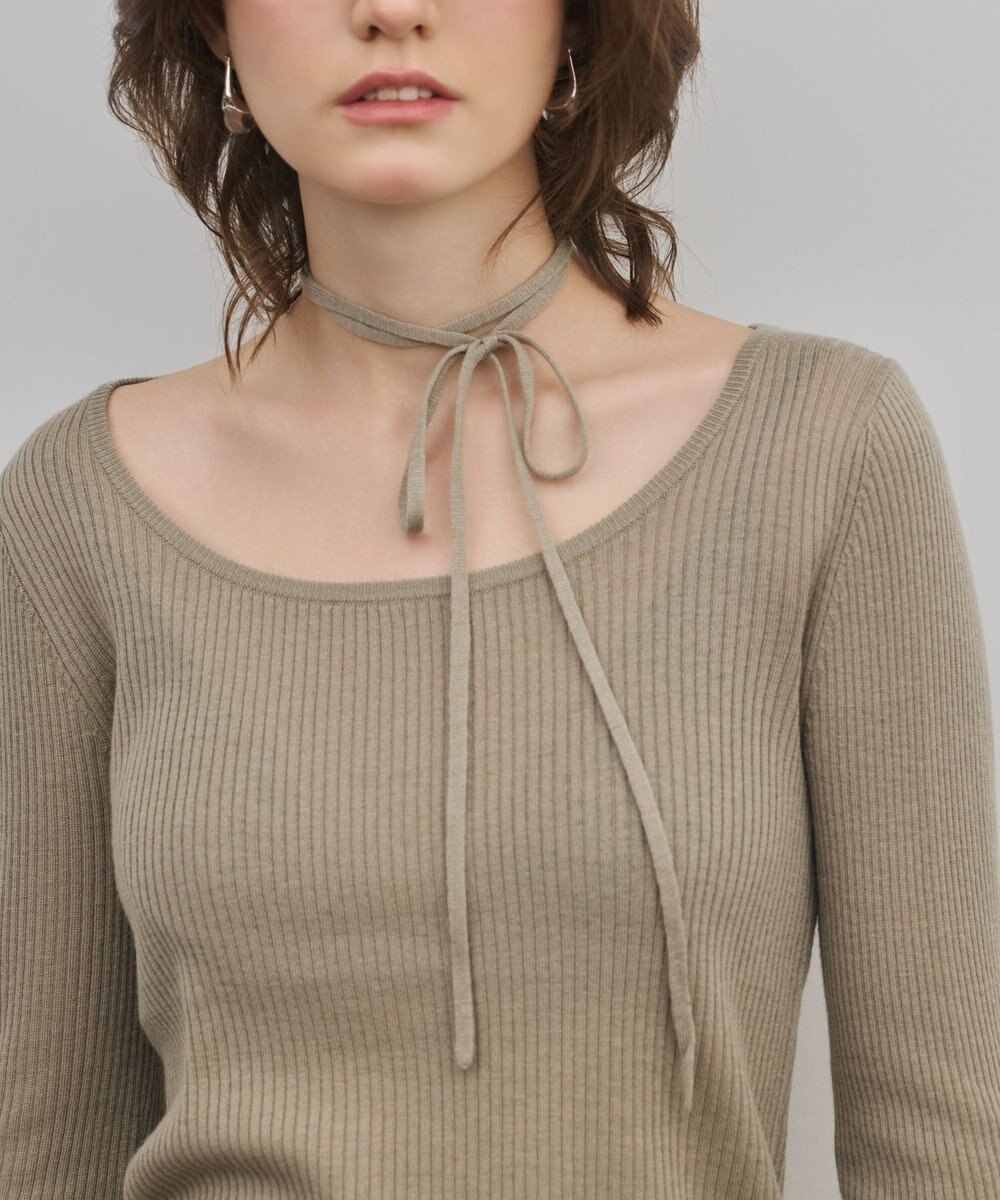 GRACE CONTINENTAL バイカラーリブニットトップ 