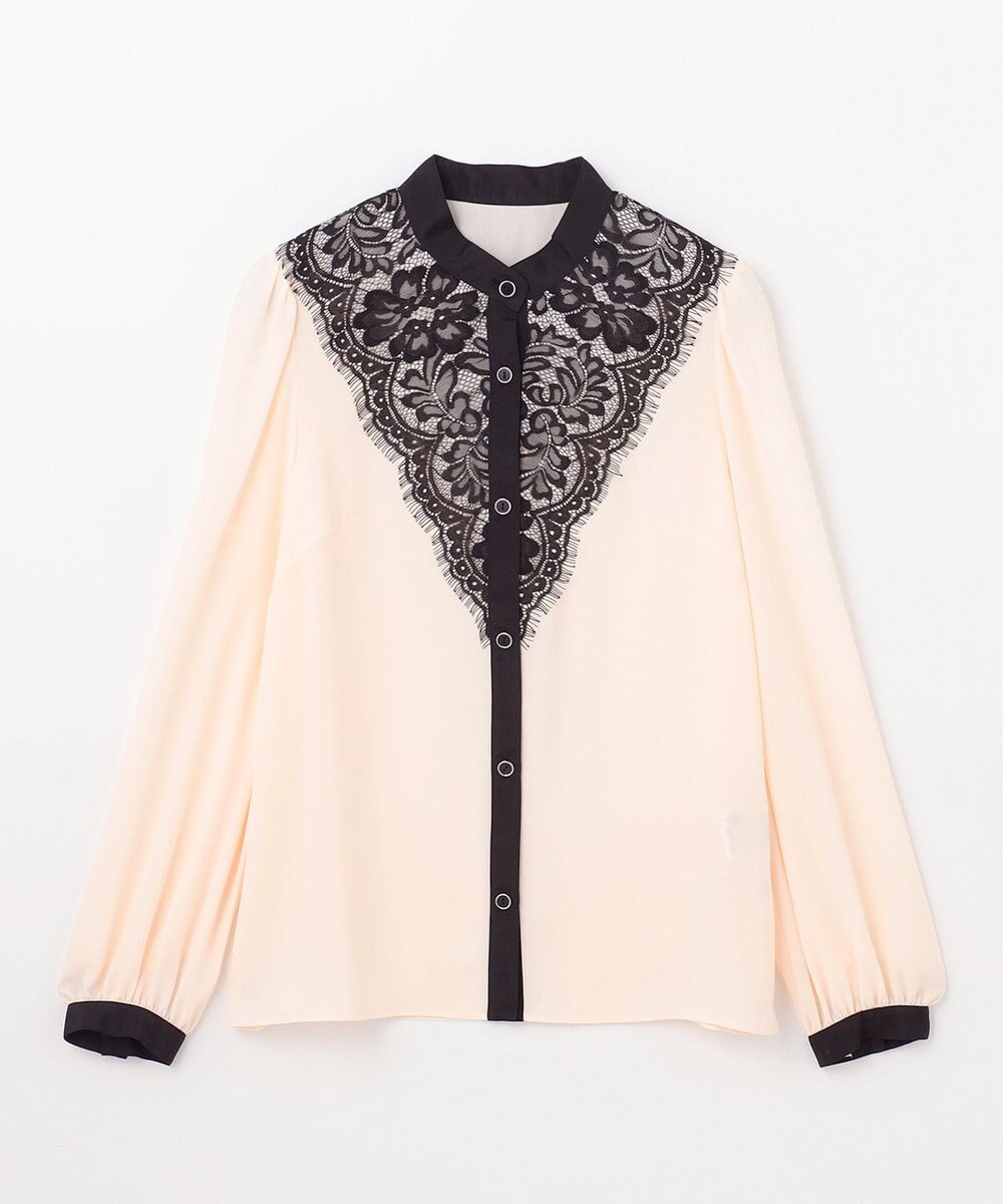 GRACE CONTINENTAL バイカラーレースブラウス 