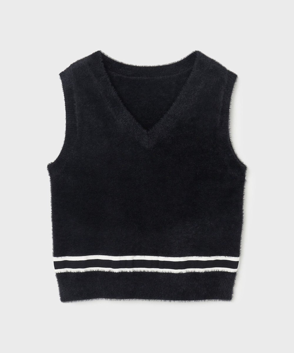 GRACE CONTINENTAL シャギーバイカラーニットノースリーブ 