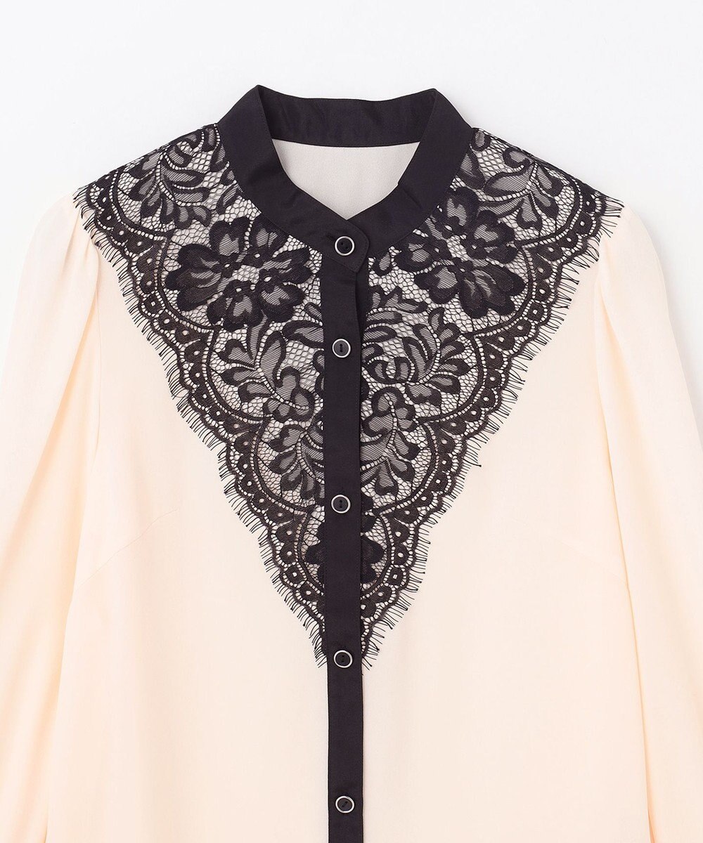 GRACE CONTINENTAL バイカラーレースブラウス 